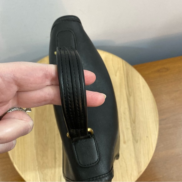 Vintage Coach Station Bag Black Leather Crossbody Satchel Purse 5130 No Strap - Picture 12 of 16